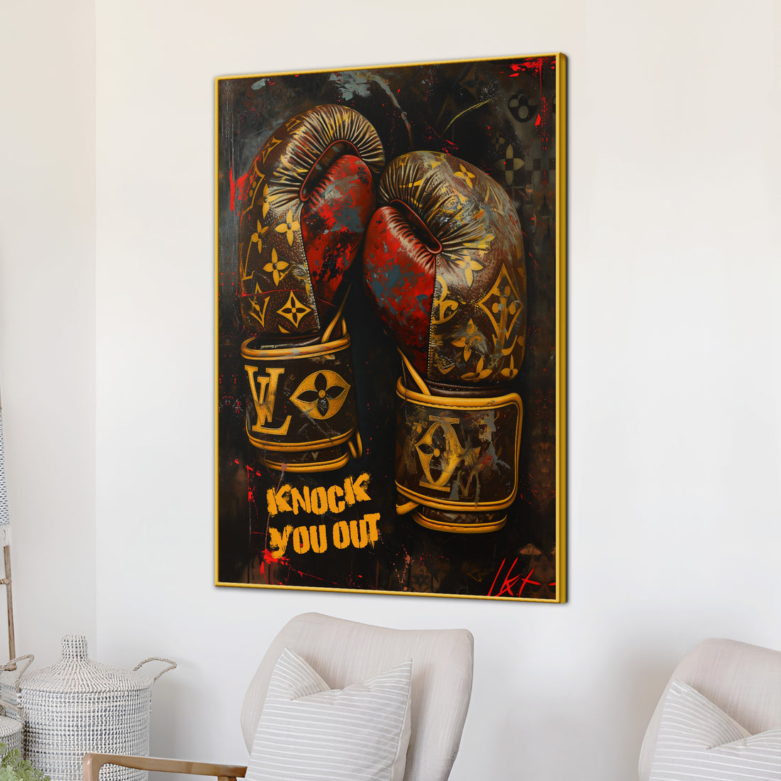 Indulgence Of Lv Gloves Knock Out Cotton Canvas Wall Painting