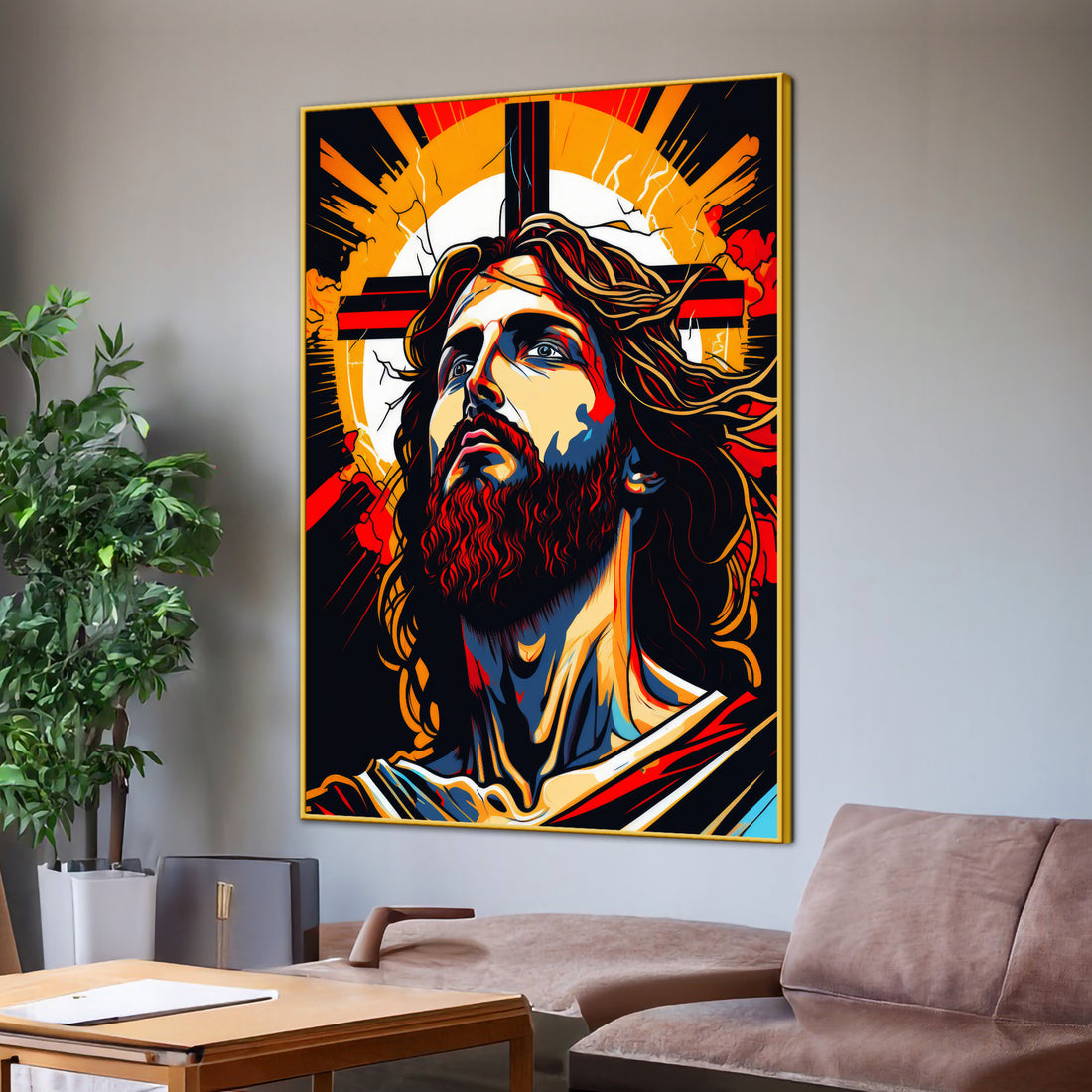 Jesus: The Redeemer Abstract Art Cotton Canvas Wall Painting
