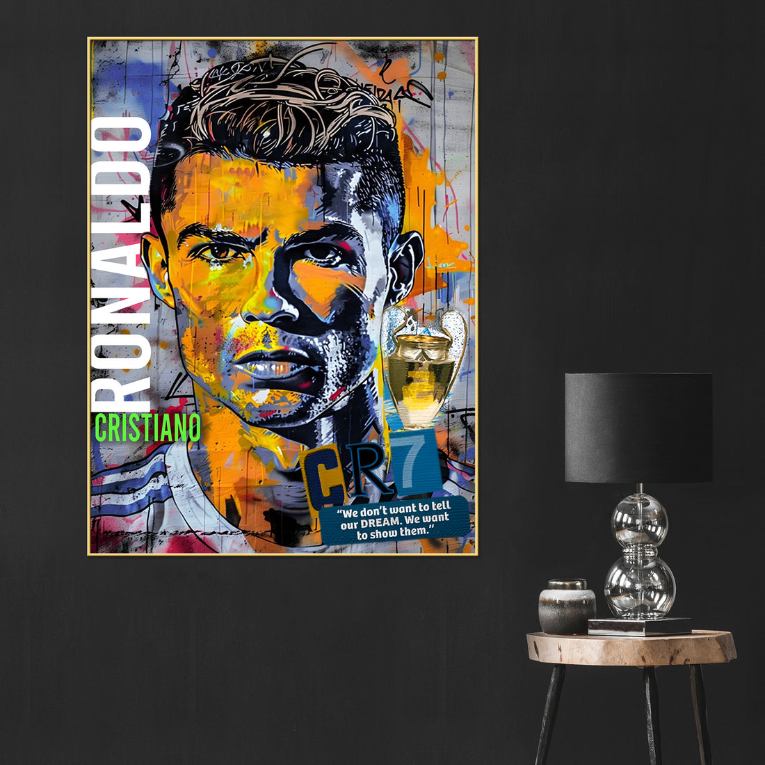 King Without Crown CR7 Ronaldo Cotton Canvas Wall Painting