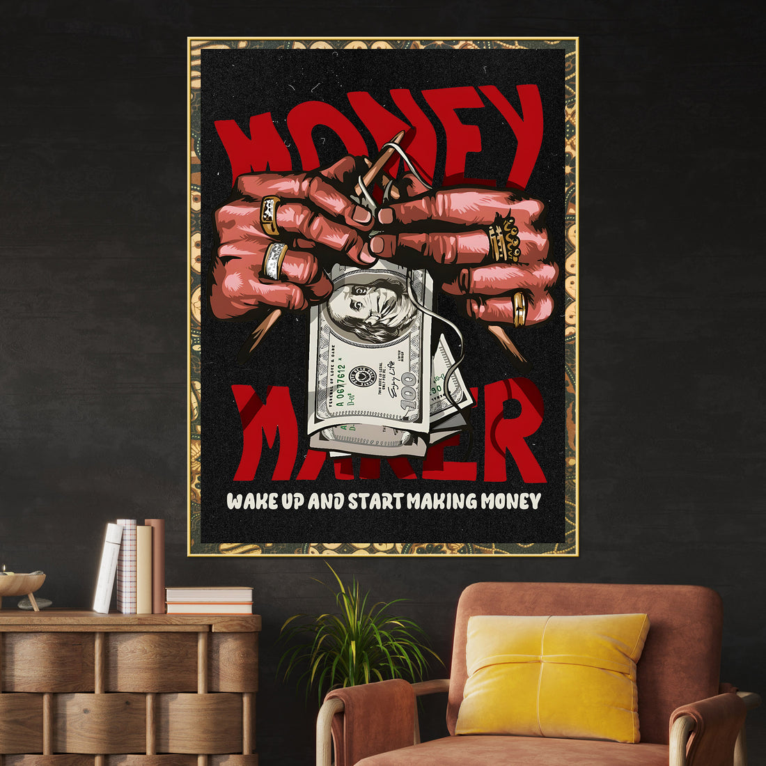 Make Your Own Money Graffiti Art Cotton Canvas Wall Painting