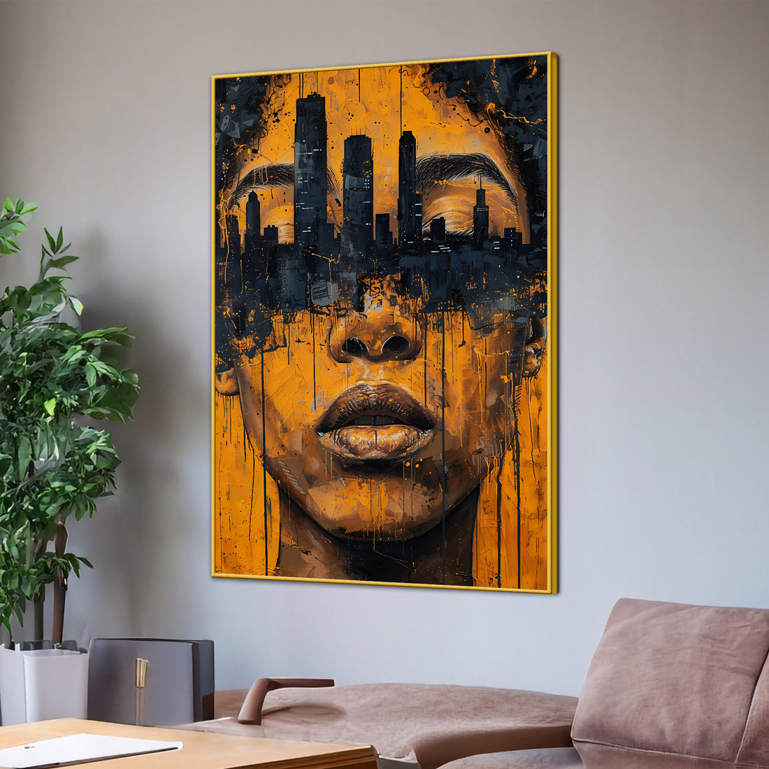 Master Flame City Skyline Cotton Canvas Wall Painting