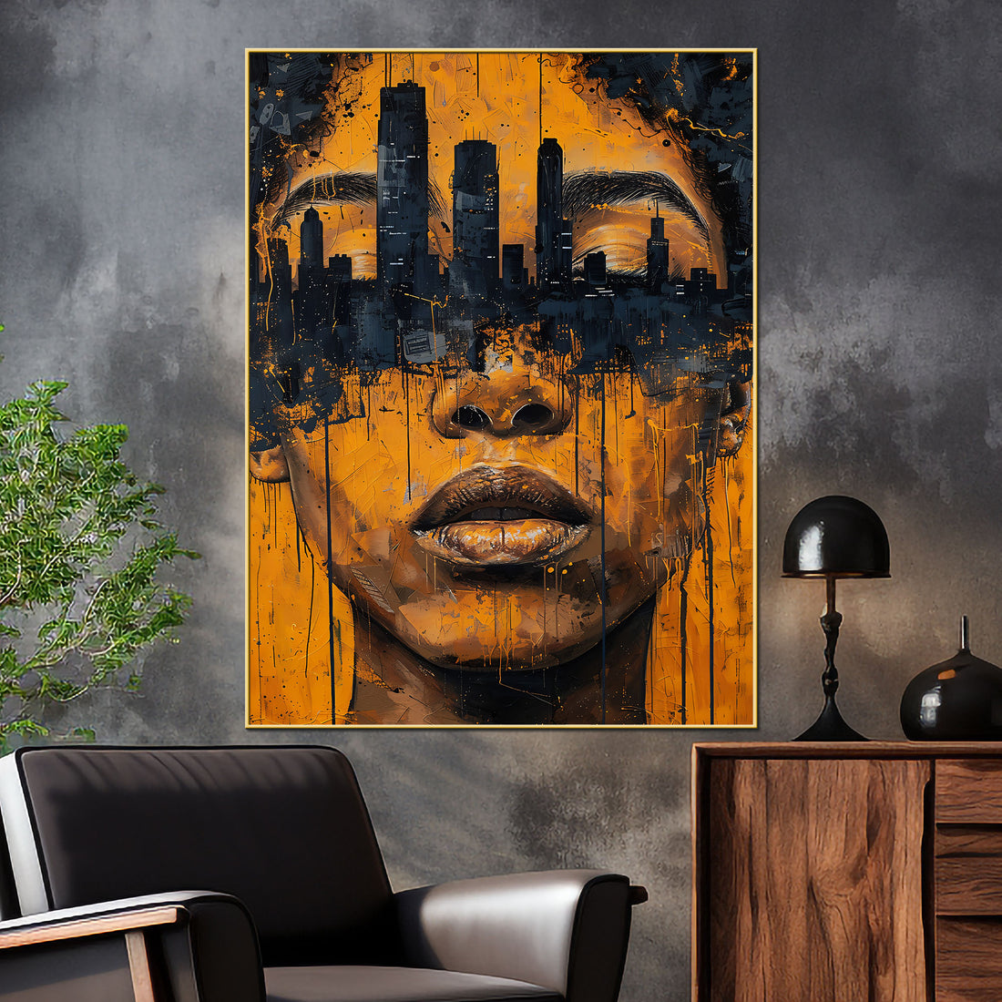 Master Flame City Skyline Cotton Canvas Wall Painting