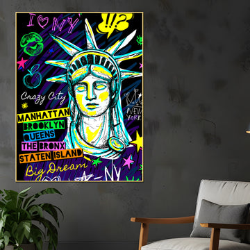 New York Dreamscape Graffiti Goddess Cotton Canvas Wall Painting