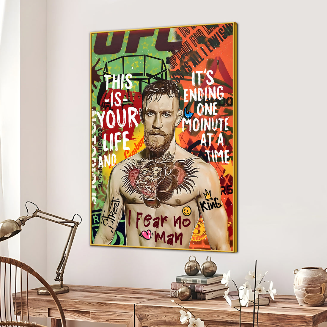 Notorious Fighter Of The Ring Conor Mcgregor Cotton Canvas Wall Painting