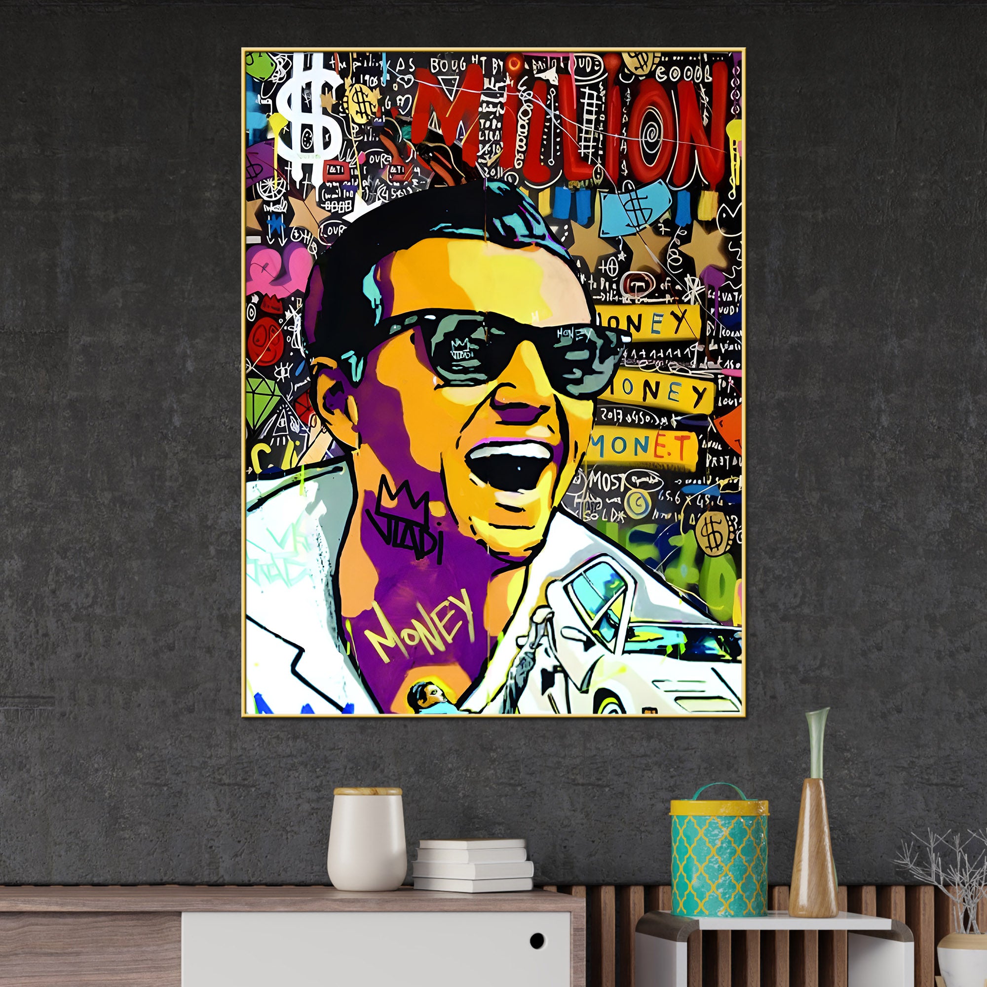 Panny Saved Is Panny Earned Pop Art Cotton Canvas Wall Painting