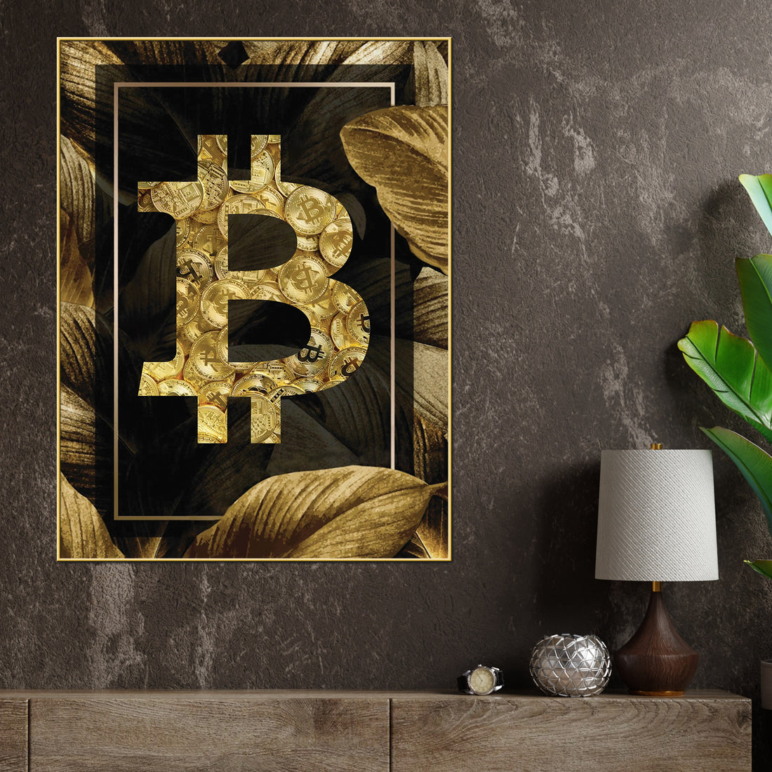 Power Of Bitcoin Luxury Crypto Sign Cotton Canvas Wall Painting