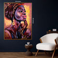 Queen of Fire in Glow Hand Painted Wall Painting with Floating Frame