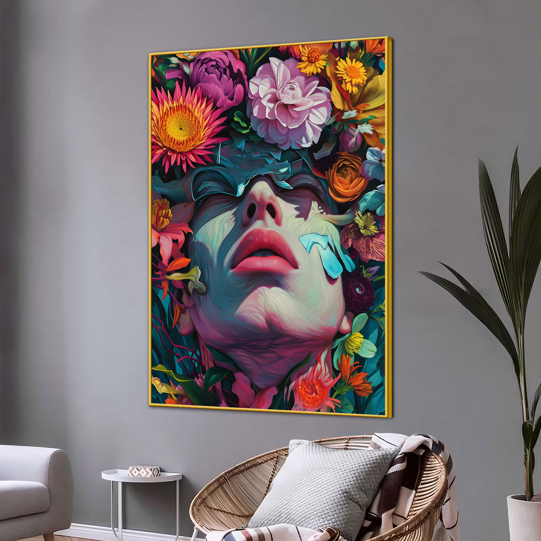 Queen Of Heavenly Garden Floral Reverie Cotton Canvas Wall Painting