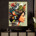 Queen Of The Birds Cotton Canvas Wall Painting