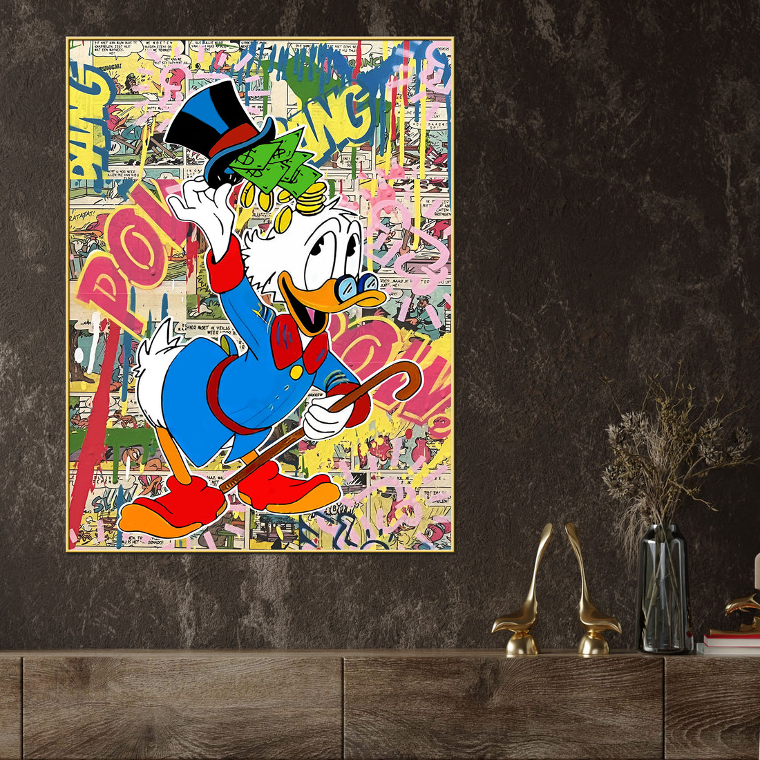 Richie Donald Duck Cartoon Cotton Canvas Wall Painting