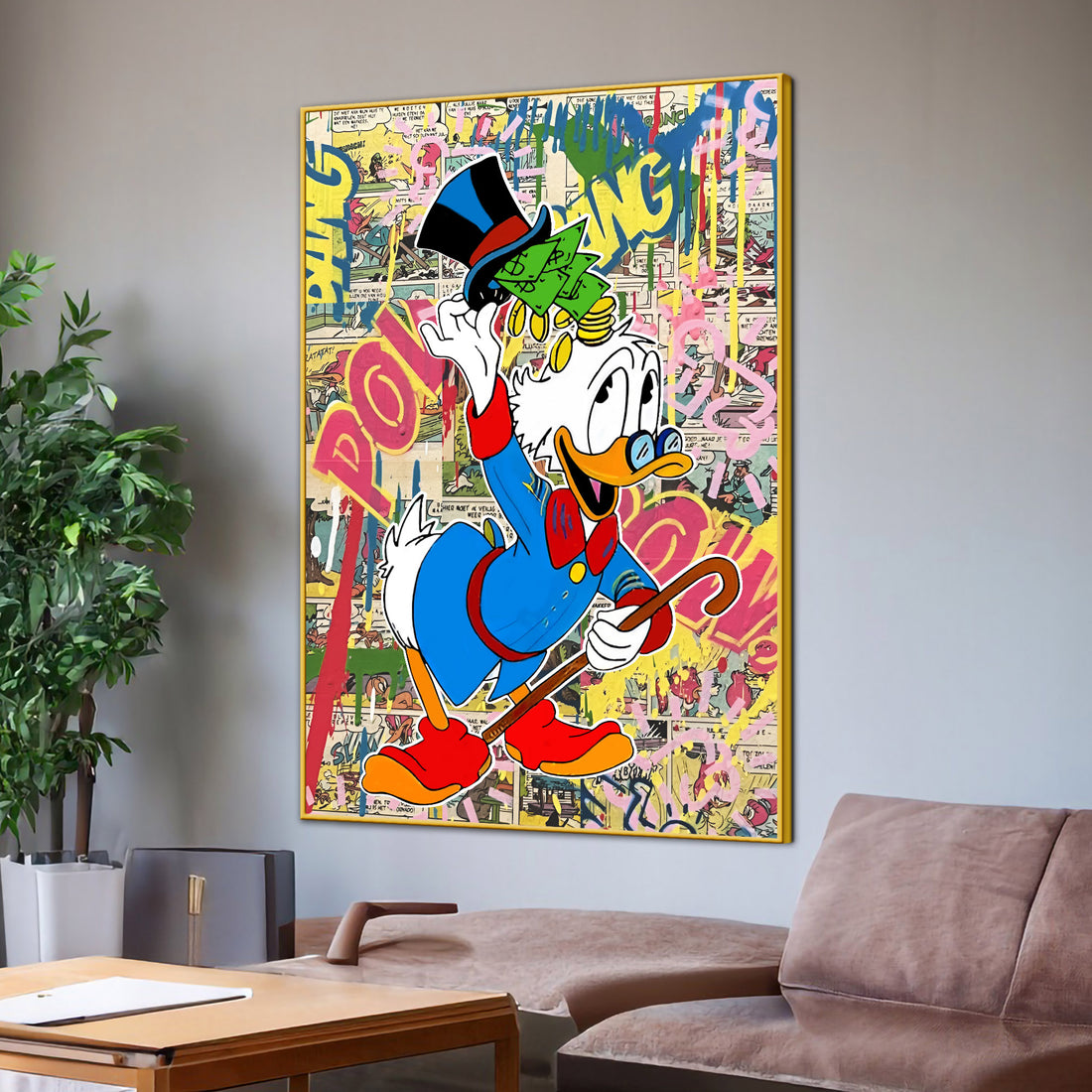 Richie Donald Duck Cartoon Cotton Canvas Wall Painting