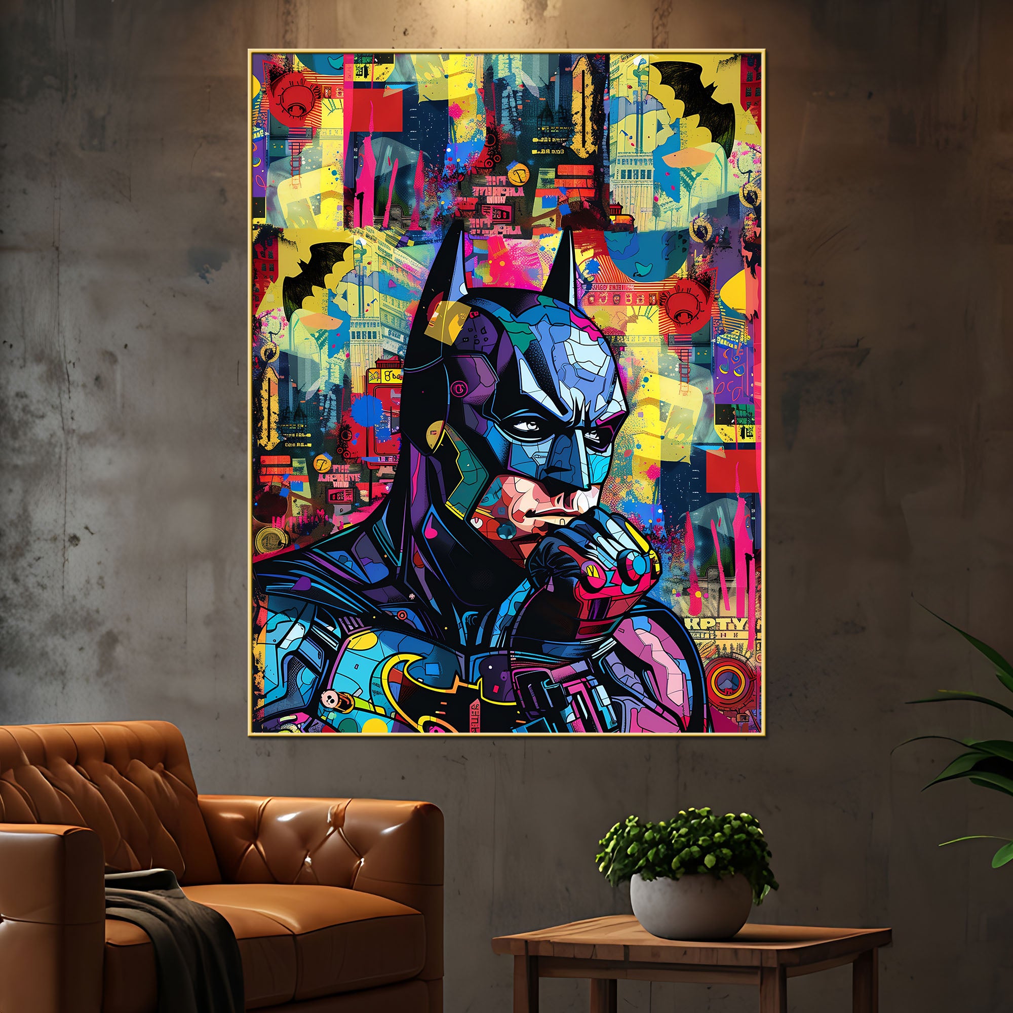 Saviour Of Gotham Pop Art Batman Cotton Canvas Wall Painting