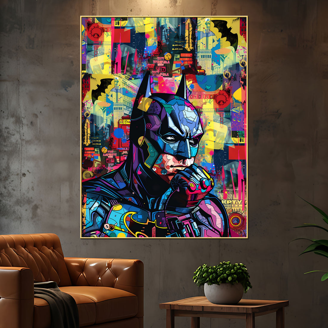 Saviour Of Gotham Pop Art Batman Cotton Canvas Wall Painting