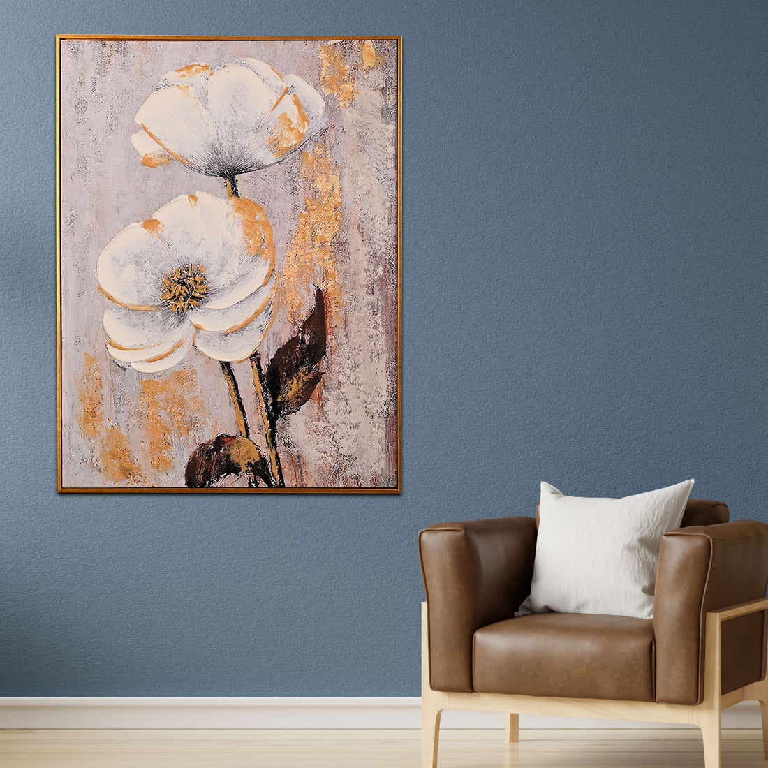 Serenade in Bloom Hand Painted Wall Painting with Floating Frame