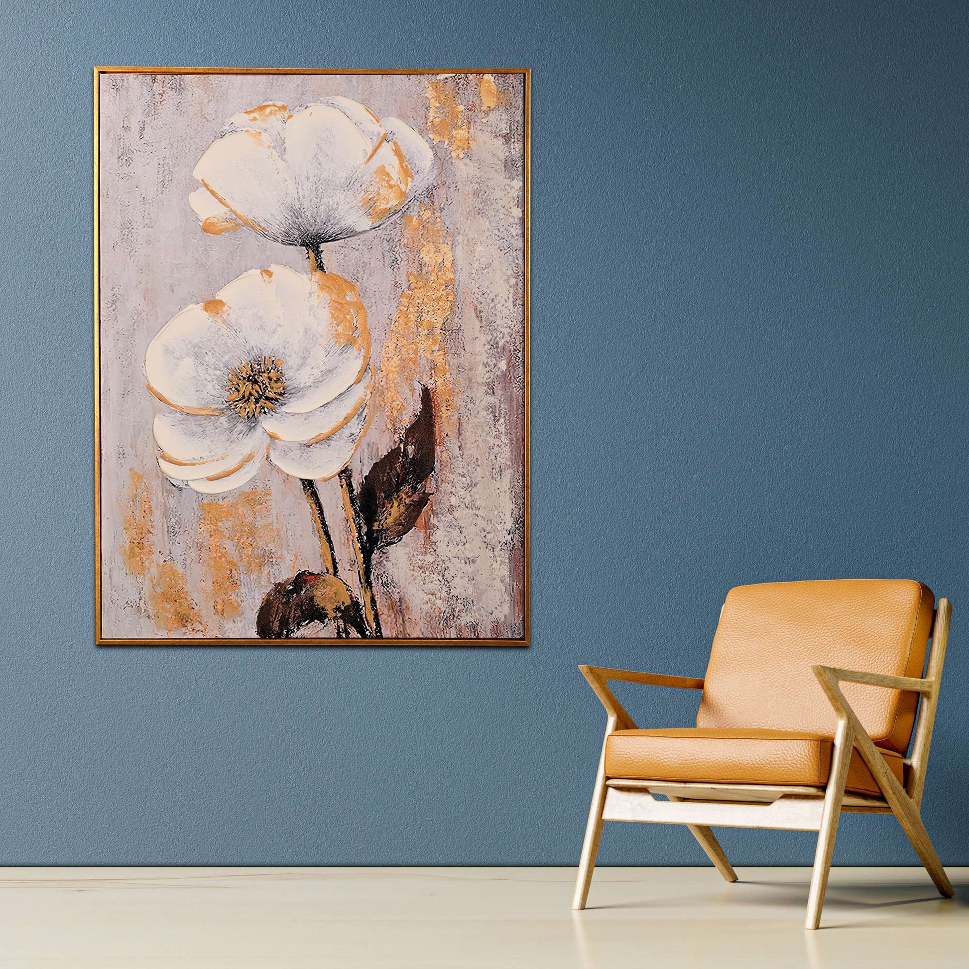 Serenade in Bloom Hand Painted Wall Painting with Floating Frame