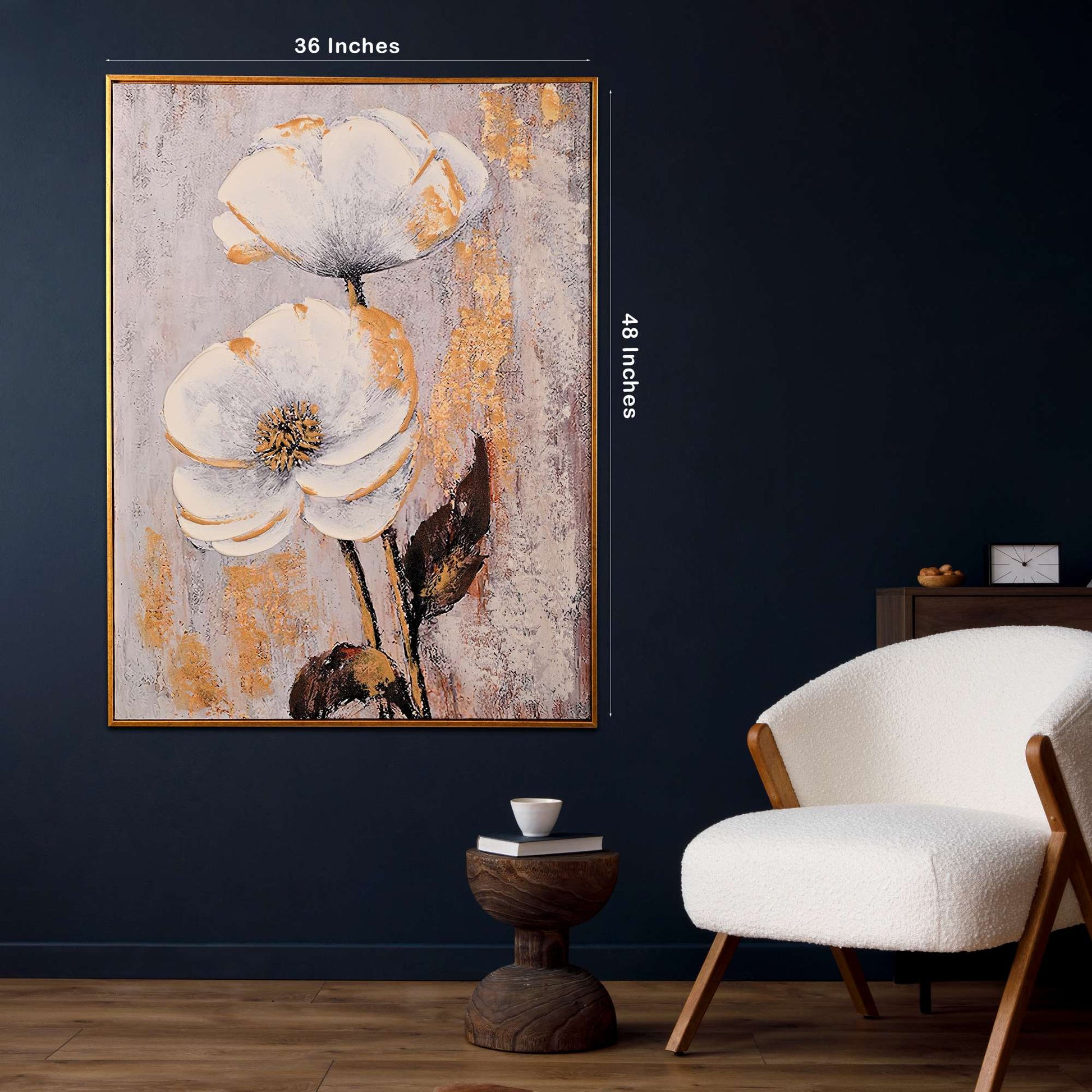 Serenade in Bloom Hand Painted Wall Painting with Floating Frame
