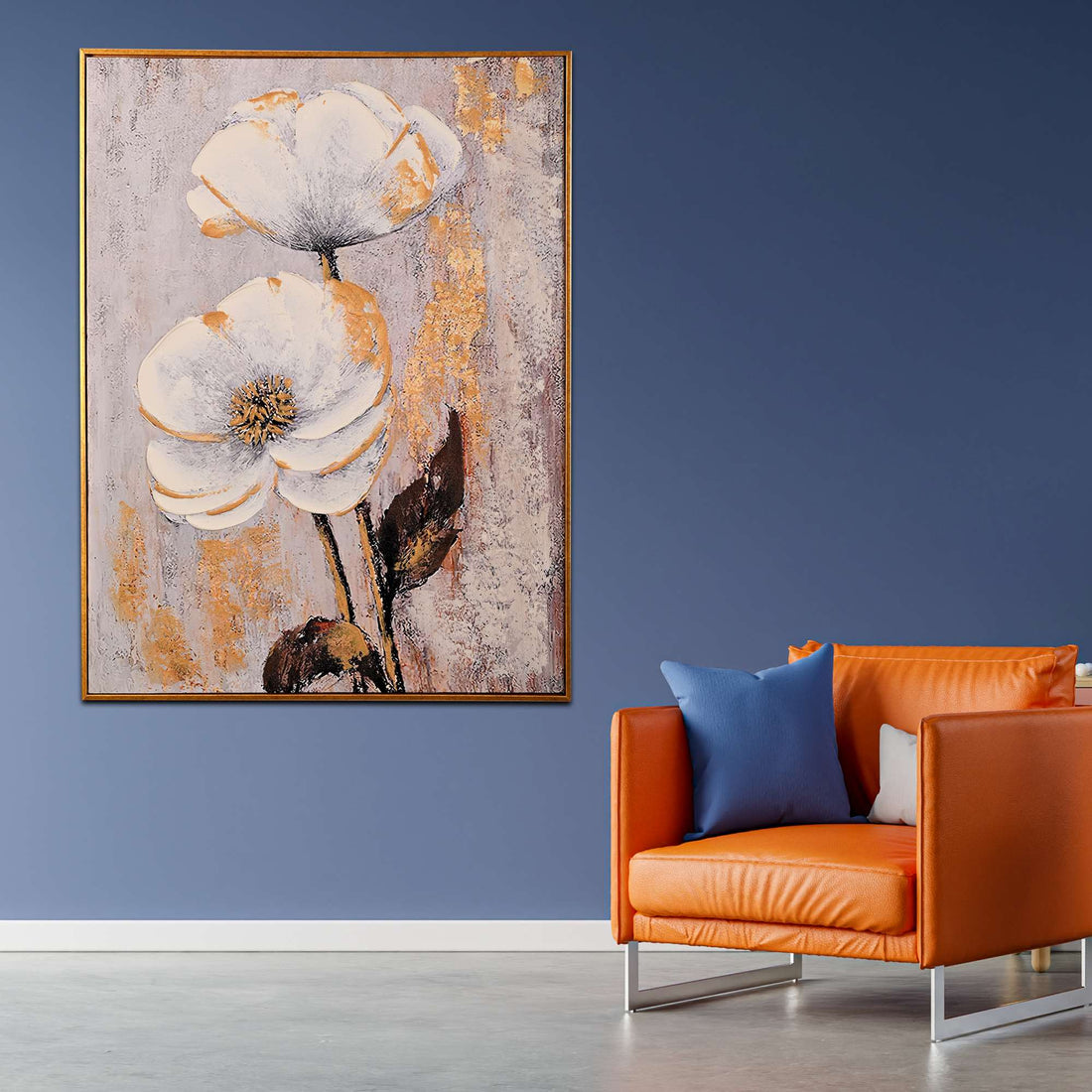 Serenade in Bloom Hand Painted Wall Painting with Floating Frame