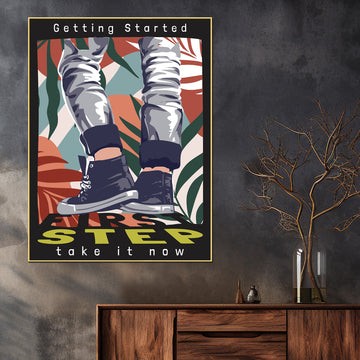 Step Take It Now Or Leave It Forever Cotton Canvas Wall Painting