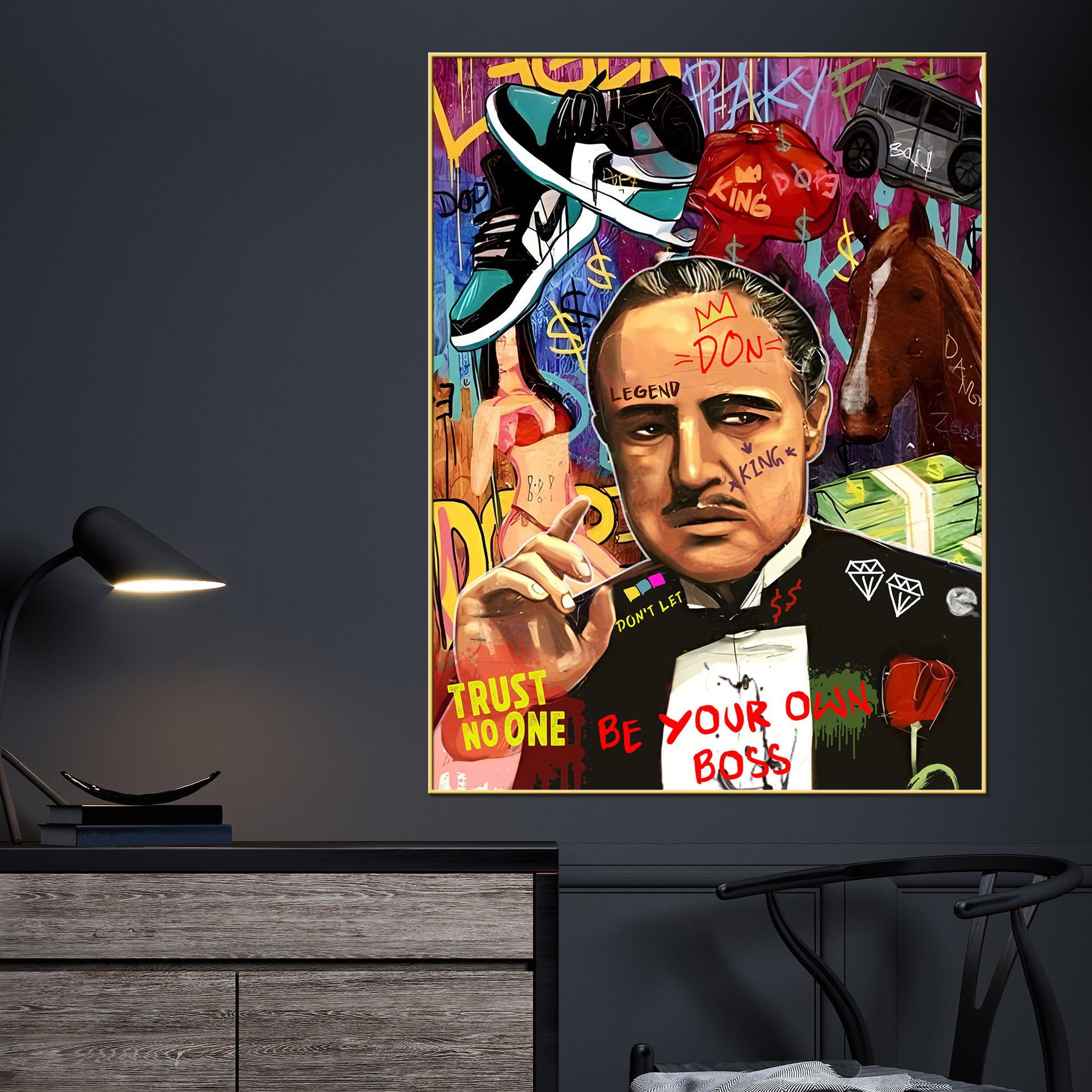 The Real Godfather Marlon Brando Cotton Canvas Wall Painting