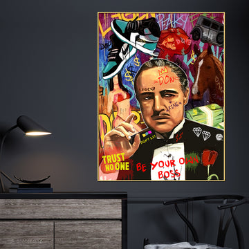 The Real Godfather Marlon Brando Cotton Canvas Wall Painting