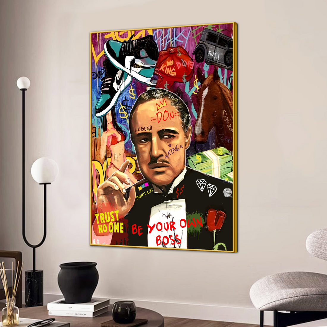 The Real Godfather Marlon Brando Cotton Canvas Wall Painting
