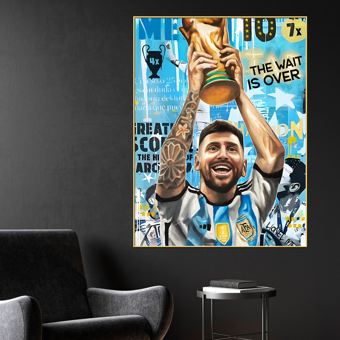 The Wait is Over GOAT Messi Cotton Canvas Wall Painting