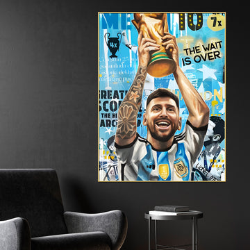 The Wait is Over GOAT Messi Cotton Canvas Wall Painting