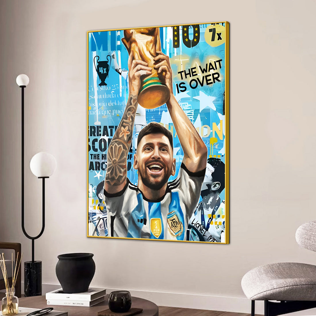 The Wait is Over GOAT Messi Cotton Canvas Wall Painting
