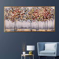 The Colorful Grove Tree Hand Painted Wall Painting with Floating Frame