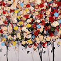 The Colorful Grove Tree Hand Painted Wall Painting with Floating Frame