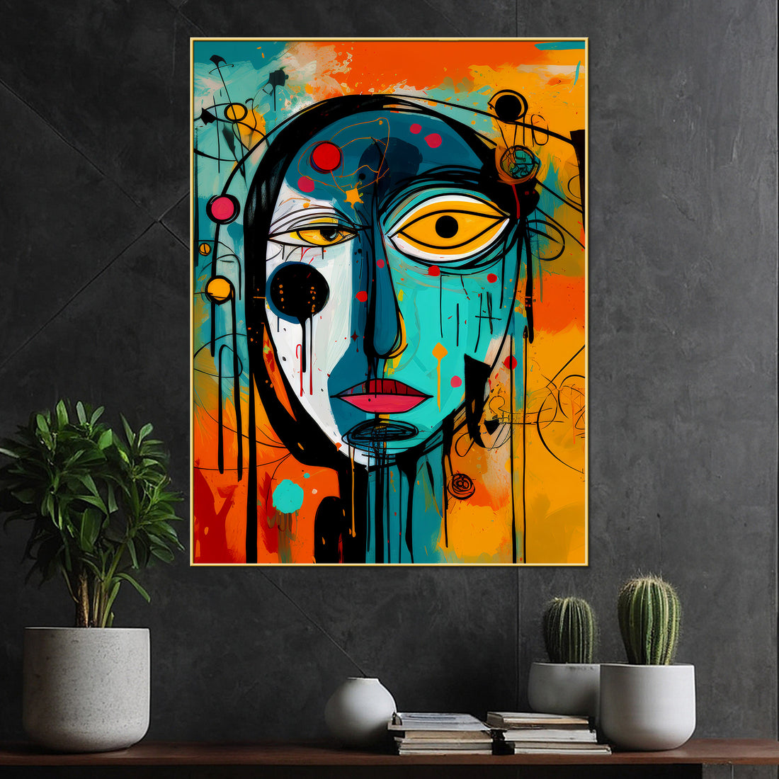 Vibrant Face Gen-Z Vivid Gaze Cotton Canvas Wall Painting