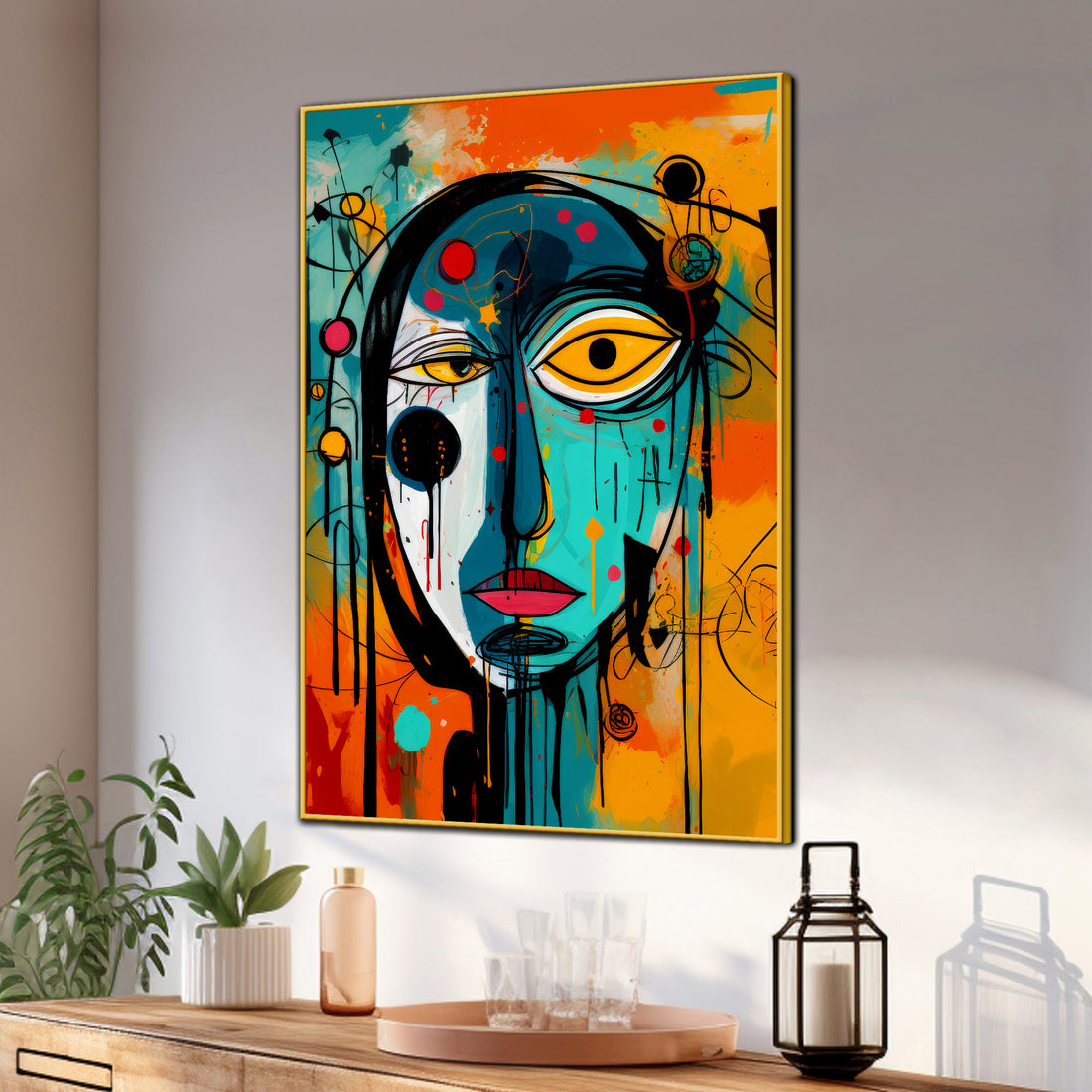 Vibrant Face Gen-Z Vivid Gaze Cotton Canvas Wall Painting