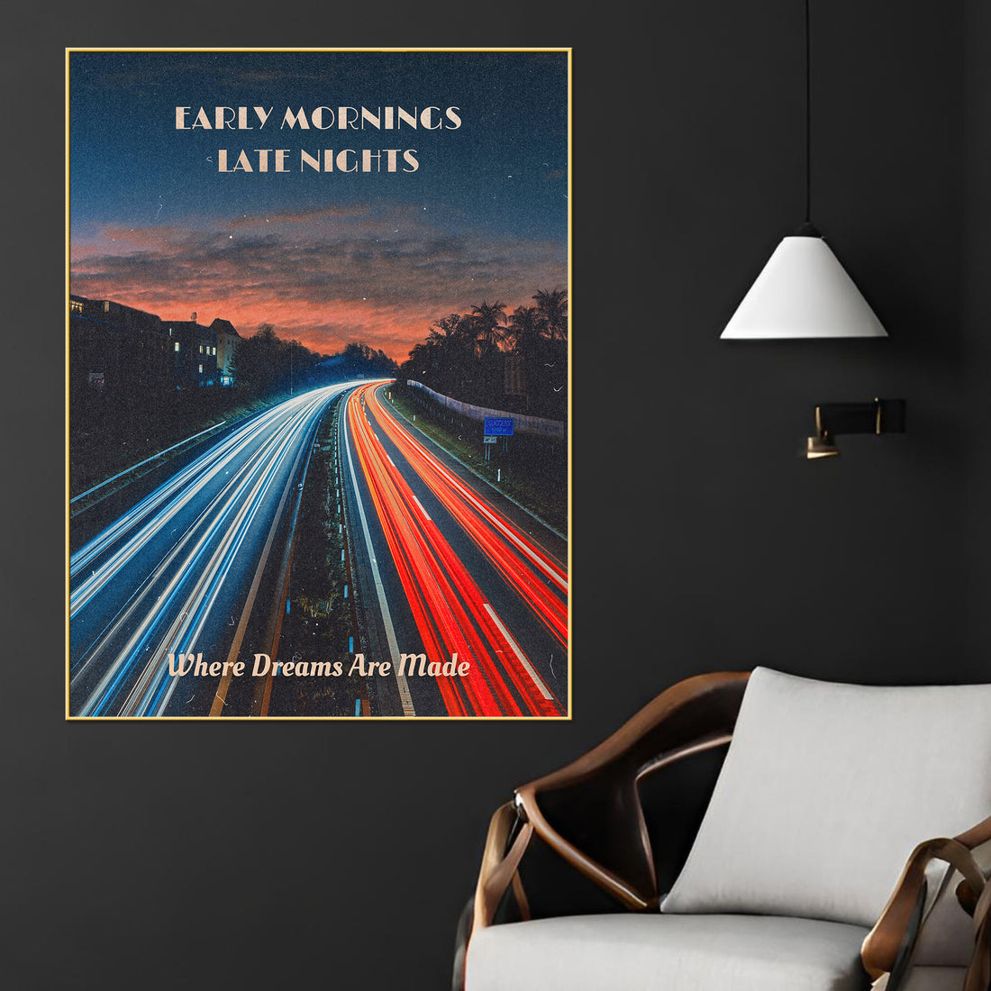 Where Dreams Are Made City Highway Cotton Canvas Wall Painting