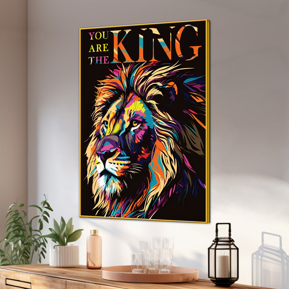 You Are The King Colour Abstract Cotton Canvas Wall Painting