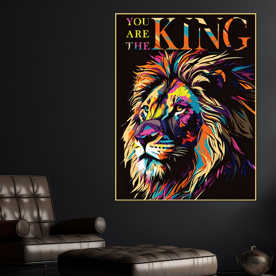 You Are The King Colour Abstract Cotton Canvas Wall Painting